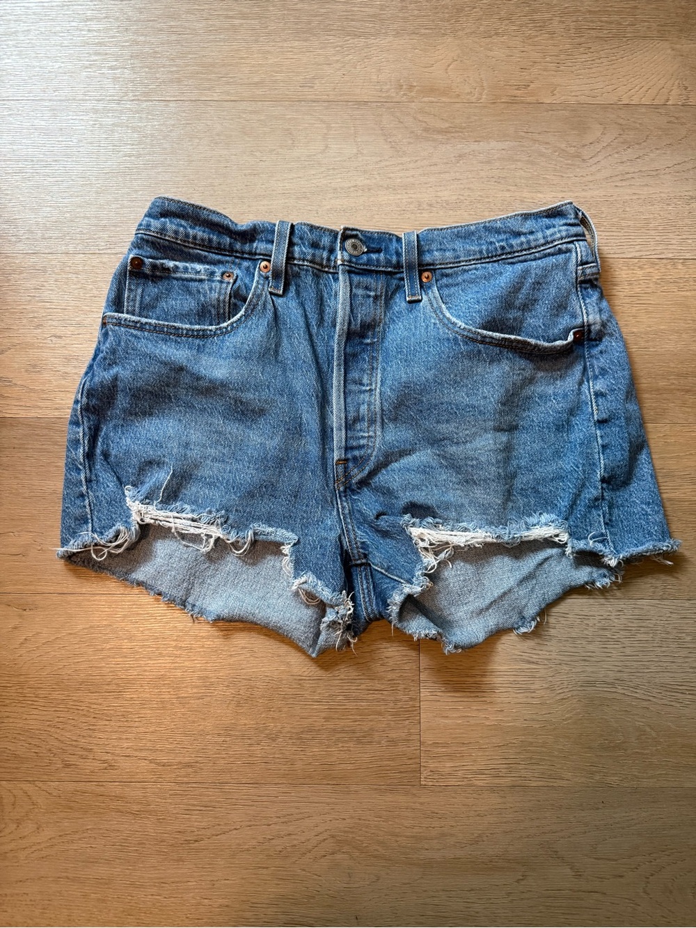 Levi’s Women’s Distressed 501 Denim Shorts - 30